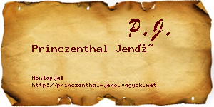 Princzenthal Jenő névjegykártya